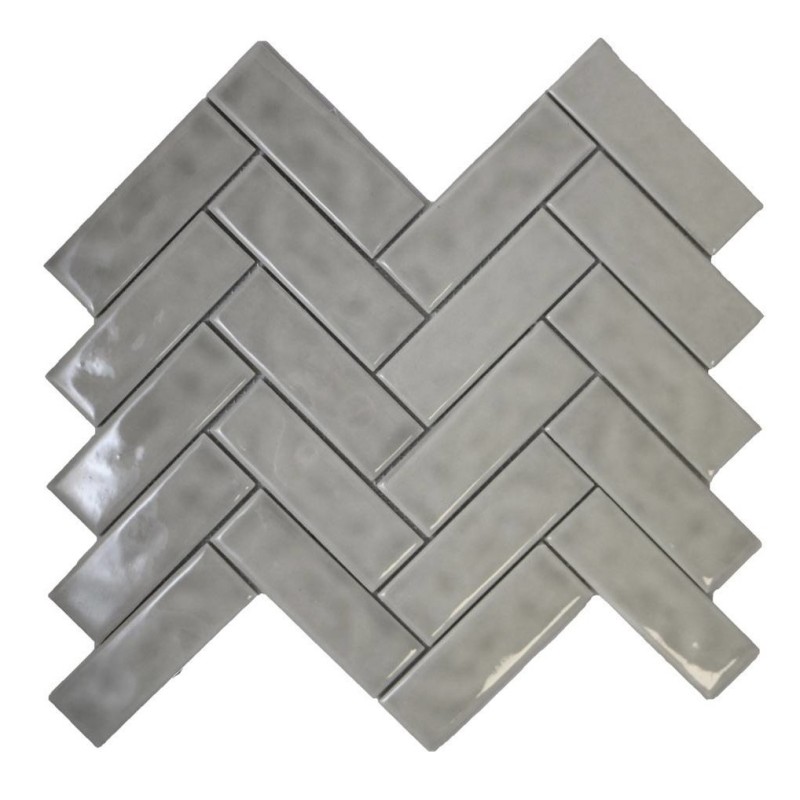 Mosaique barette tabac brillant 11x3.5cm sur trame 26.2x31.8x0.8cm Dif chevron