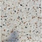 Carrelage terrazzo veritable bleu noir et beige sur fond gris brillant 60x60x1.2cm Dif granito smarties.