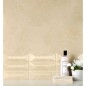Carrelage imitation marbre beige poli rectifié 90x90x1cm, salle de bain, santathemar cremarfil