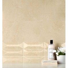 Carrelage imitation marbre beige satiné rectifié 90x90x1cm, cuisine, santacremarfil