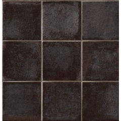 Carrelage noir brillant sol et mur hexagone 18x20.5cm, barette 7x45cm, carré 11x11cm natuctempo caviar