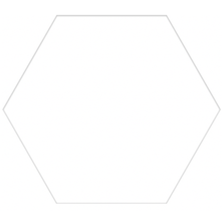 Carrelage hexagone blanc uni effet carreau ciment 25x22cm D capri blanc uni