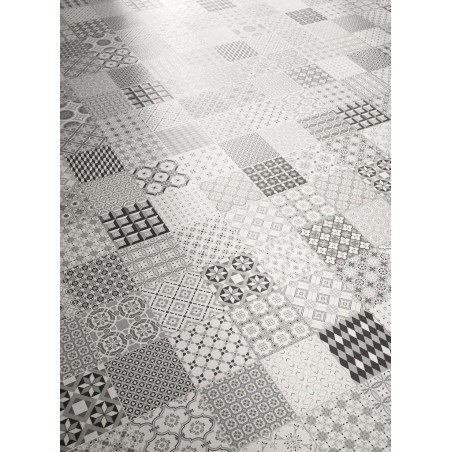 Carrelage salle de bain patchwork santametrosign carreau ciment imitation contemporain 20x20x1cm rectifié santa