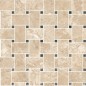 Mosaique imitation marbre poli beige et marron brillant rectifié 30x30cm sur trame mc santarete terra kry