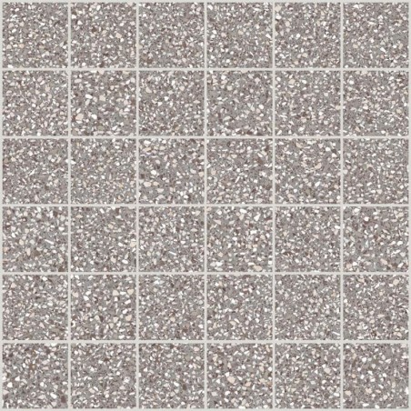 Mosaique imitation terrazzo poli gris brillant rectifié 30x30cm sur trame santanewdeco mosaico grigio kry