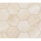 Mosaique hexagone imitation marbre translucide poli ivoire brillant 30x34.5cm sur trame santakoya cl ivory kry