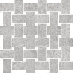 Mosaique imitation marbre poli gris brillant rectifié 30x30cm sur trame santathemar rete grigio savoia kry