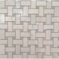 Mosaique salle de bain décor marbre blanc et gris poli brillant sur trame 30x30cm MOX trenzado blanco