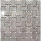 Mosaique salle de bain décor marbre gris et blanc poli brillant sur trame 30x30cm mox trenzado gris