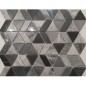 Mosaique triangle marbre gris poli brillant sur trame 27.5x24cm mox tamarnoir