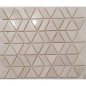 Mosaique triangle marbre blanc poli brillant sur trame 27.5x24cm mox tamarbeige