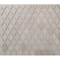 Mosaique triangle marbre blanc poli brillant sur trame 39.2x32cm mox diamond blanc