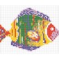 Décor en emaux de verre pour piscine: petit poisson multicouleur 158x126.4cm