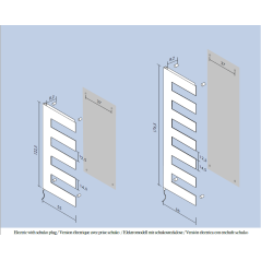 Sèche-serviette radiateur électrique design salle de bain Antpetine gauche noir mat 122.5x55cm