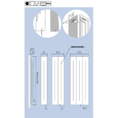 Sèche-serviette  radiateur électrique design salle de bain contemporain Anteso V blanc mat avec une barre noire