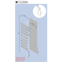 Sèche-serviette radiateur électrique design salle de bain contemporain Antpioli wall 207x40cm 500w de couleur