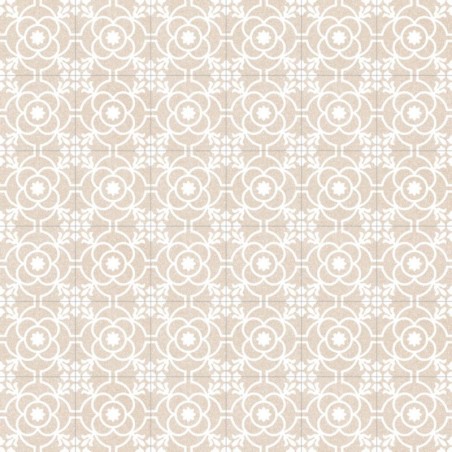 Carrelage imitation carreau ciment decor beige  20x20 cm, VivCarole beige