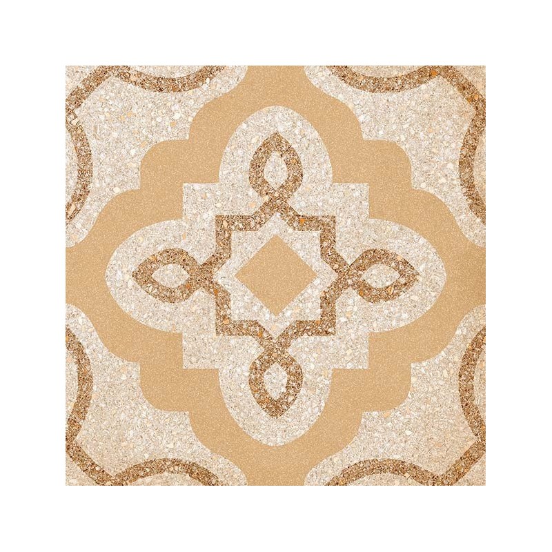 Carrelage imitation carreau ciment decor beige  20x20 cm,  Vivtercello beige