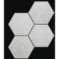 Carrelage hexagonal imitation beton blanc dénuancé mat 23x27cm,  duresix saona blanc antidérapant R10