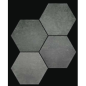 Carrelage hexagonal imitation beton noir dénuancé mat, sol et mur, 23x27cm, duresix saona lava antidérapant R10