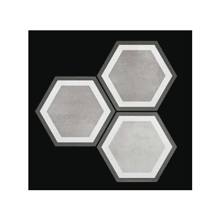 Carrelage hexagone tomette décor gris mat 23x27cm,  duresix pisa grey antidérapant R10