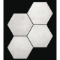 Carrelage hexagonal imitation ciment blanc mat, sol et mur, 23x27cm, duresix cementi talc antidérapant R10