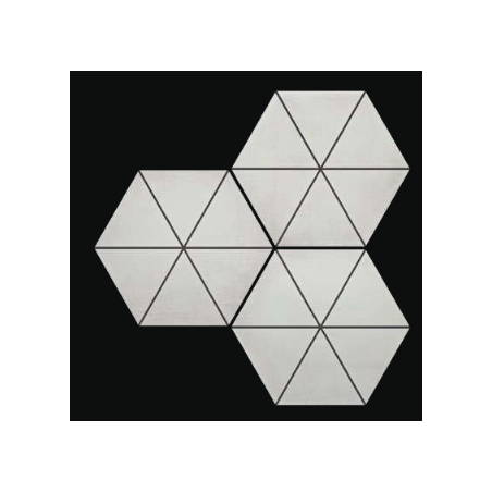 Carrelage hexagone tomette décor  géométrique, blanc mat, sol et mur, 23x27cm, duresix capri talc