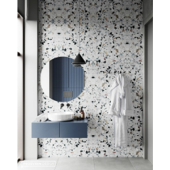 Carrelage salle de bain ciment terrazzo véritable grand format Roma 60x60cm