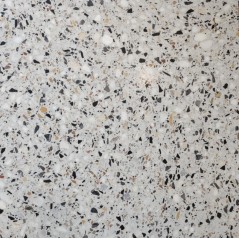 Carrelage terrazzo véritable granito à base de résine grand format brillant Roma 60x60x1.2cm fond blanc