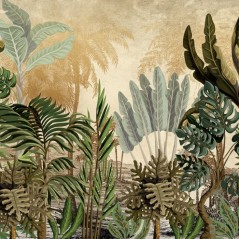 Papier peint en fibre de verre pour mur de salle de bain CAIRO_INKICIC1901 plantes vertes