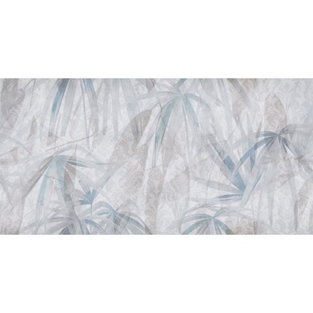 Papier peint en fibre de verre pour mur de salle de bain FROSTY_INKAKDW1901 feuille gris et bleu