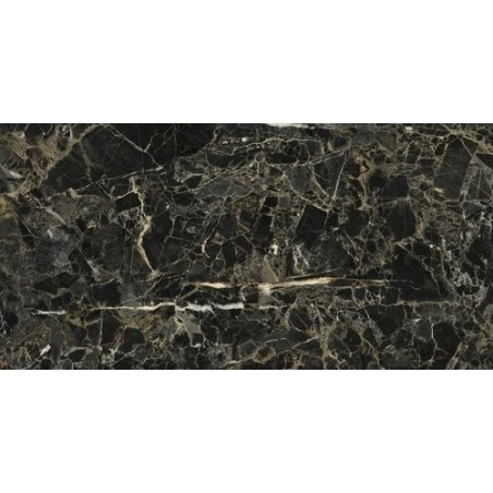 Carrelage imitation marbre noir et or poli brillant rectifié 60x120cm, apegolden black