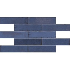 Carrelage imitation vieille brique bleu brillant pour le mur 7x28cm apegmurus ocean