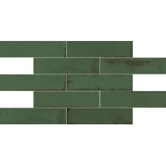 Carrelage imitation vieille brique vert brillant pour le mur 7x28cm apegmurus viridi