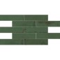 Carrelage imitation vieille brique vert brillant pour le mur 7x28cm apegmurus viridi