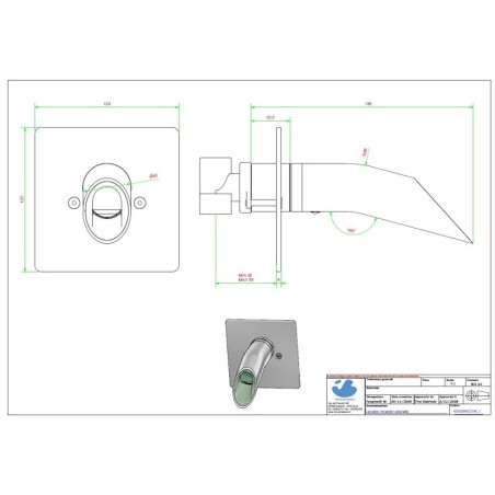 mitigeur lavabo encastré moderne contemporain onlyone 206 chromé 00206R