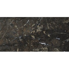 Carrelage imitation marbre noir et marron poli brillant rectifié 60x120cm, apegamarula
