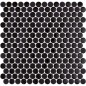 Emaux de verre rond noir mat et brillant d:19mm sur trame de 28.5x28.5cm sol et mur onxpenny black