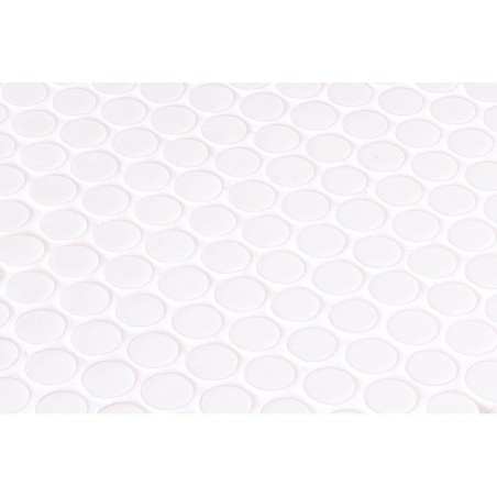 Emaux de verre rond blanc mat et brillant d:19mm sur plaque de 28.5x28.5cm sol et mur onxpenny white
