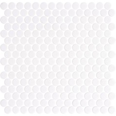 Emaux de verre rond blanc mat et brillant d:19mm sur plaque de 28.5x28.5cm sol et mur onipenny white