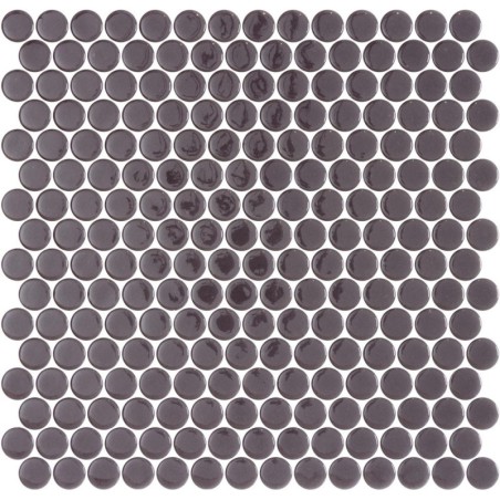 Emaux de verre rond gris foncé mat et brillant d:19mm sur plaque de 28.5x28.5cm sol et mur onxpenny dark grey