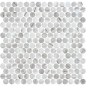 Emaux de verre rond imitation marbre gris mat d:19mm sur plaque de 28.5x28.5cm sol et mur onxpenny inverno grey mat