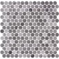 Emaux de verre rond imitation marbre gris et noir mat d:19mm sur plaque de 28.5x28.5cm sol et mur onxpenny grafito mat