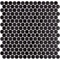 Emaux de verre rond melange noir mat et brillant d:19mm sur plaque de 28.5x28.5cm sol et mur onxpenny black mat shiny