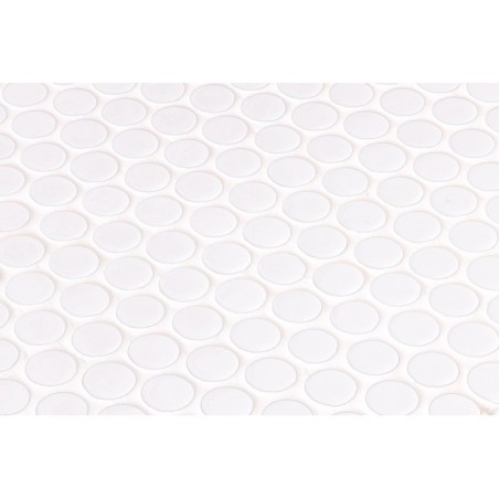 Emaux de verre rond melange blanc mat et brillant d:19mm sur plaque de 28.5x28.5cm sol et mur onxpenny white mat shiny
