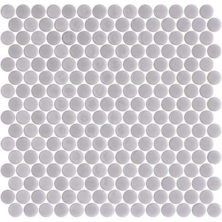 Emaux de verre rond melange gris clair mat et brillant d:19mm sur plaque de 28.5x28.5cm onxpenny smooth grey mat shiny