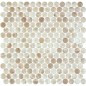 Emaux de verre rond mélange de beige brillant d:19mm sur plaque de 28.5x28.5cm onxpenny kara beige