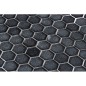 Emaux de verre hexagonal noir mat D:3.175cm sur plaque de 30.1x29cm onxstoneglass black