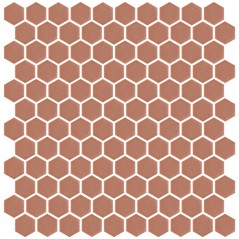 Emaux de verre hexagonal orange mat D:3.175cm sur plaque de 30.1x29cmsol et mur onxstoneglass tangerine