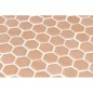 Emaux de verre hexagonal jaune mat D:3.175cm sur plaque de 30.1x29cm sol et mur onxstoneglass ochre